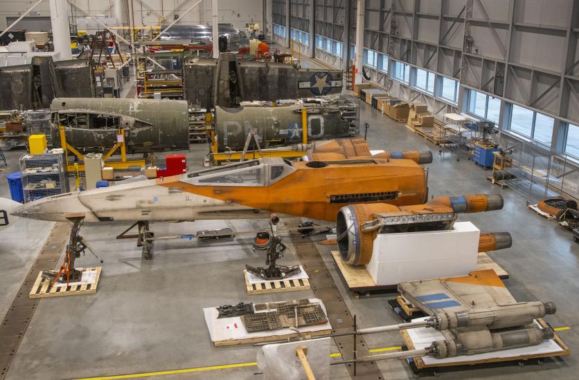 X-wing Starfighter in Restoration Hangar