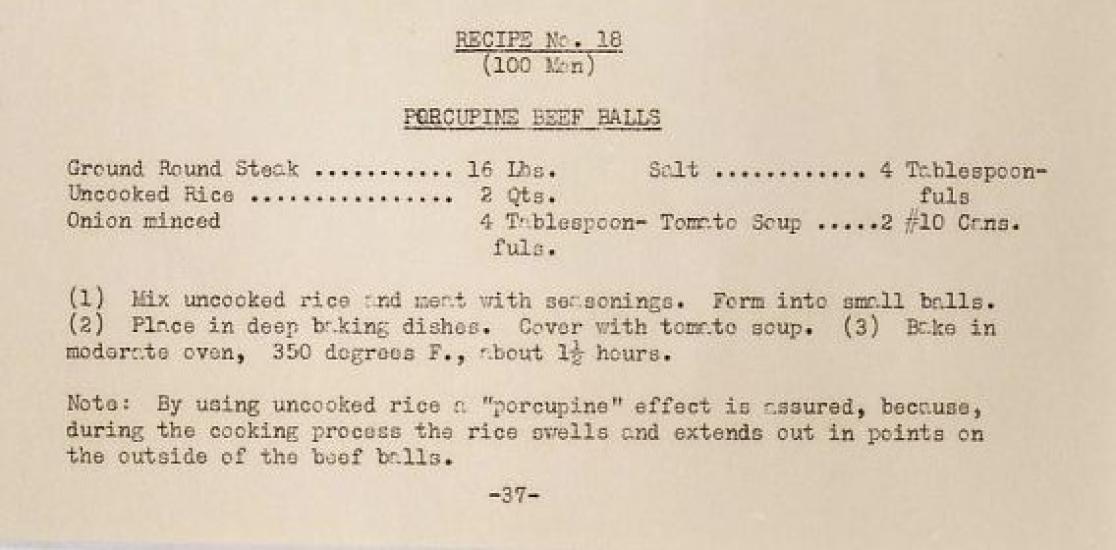 Typed recipe for Porcupine Beef Balls