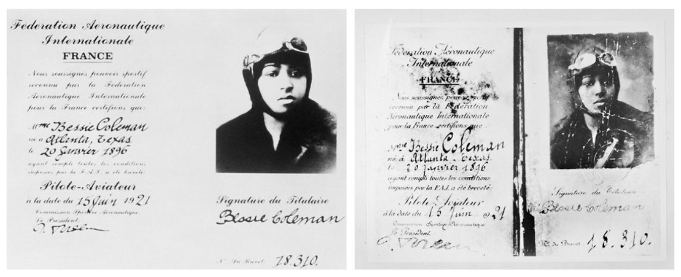 Bessie Coleman's FAI license