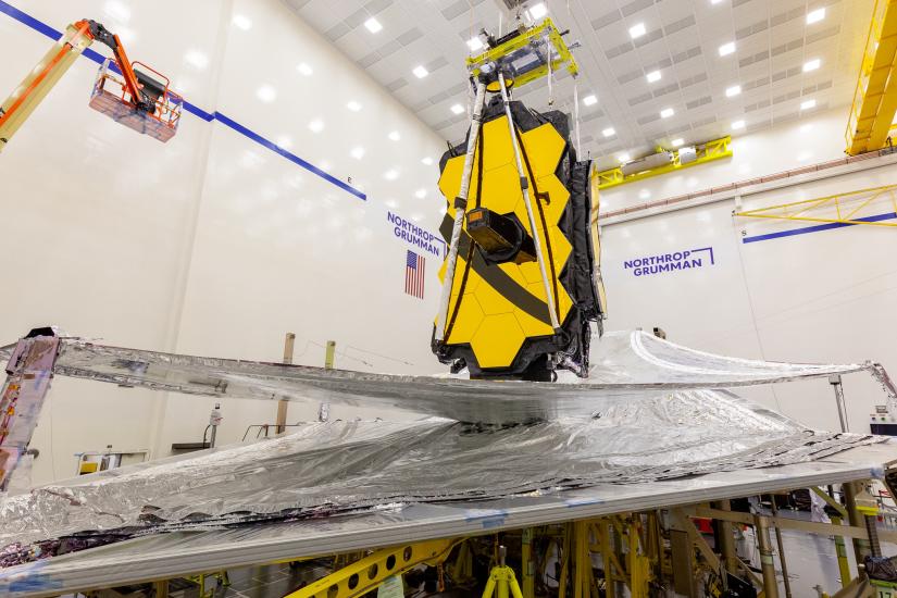 James Webb Space Telescope at Northrop Grumman facilities in California under construction.