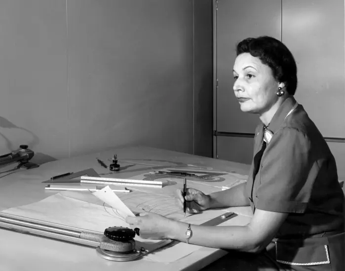 Aerospace engineer Mary Golda Ross at work, ca. 1960s.