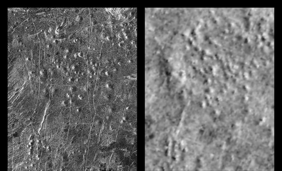 A comparison of two surface images. 