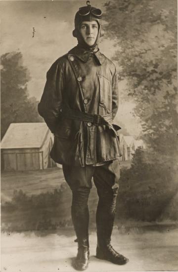 Frank Luke Jr standing and posing for a portrait.