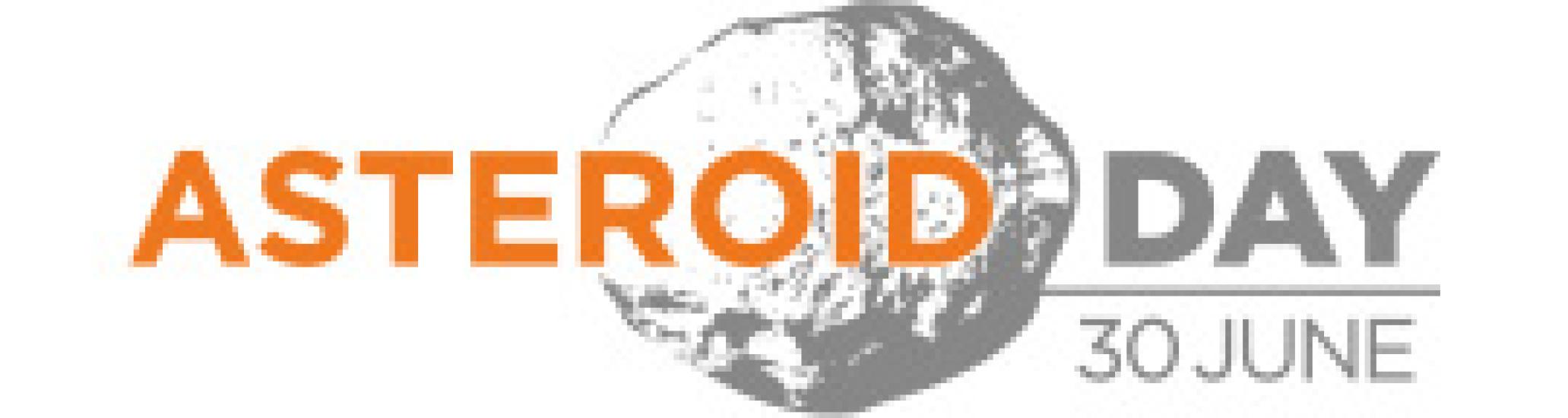 The text "Asteroid Day 30 June" over an illustration of an asteroid.