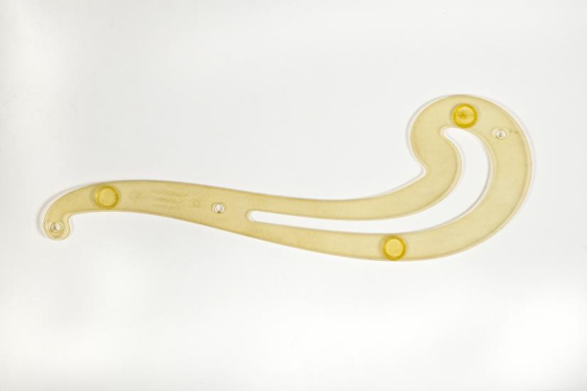 Transparent yellow curved item