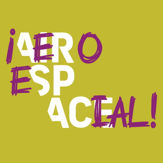 AirSpace logo with other text on top so that it reads AeroEspacial