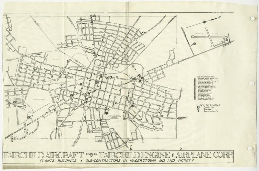 Line map of Hagerstown, Maryland