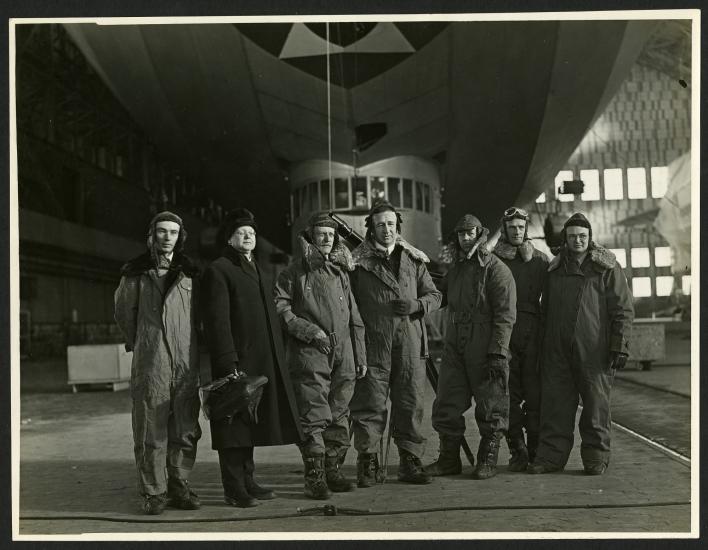 George Henry Peters, astronomer, U.S. Naval Observatory, on board the dirigible USS Los Angeles. (Smithsonian Institution Archives, Accession 90-105, Science Service Records, Image No. SIA2017-003781.)