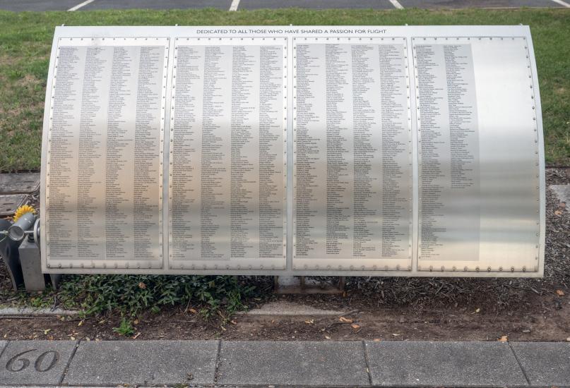 Silver metal plaque listing Wall of Honor Honorees.