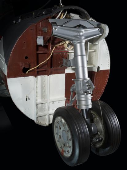 Landing gear attached to the vehicle. 