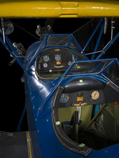 View of two cockpits of an airplane. 