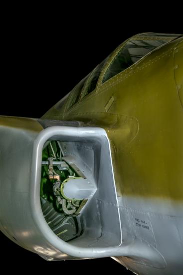 Close up image of an intake valve of a jet engine. 