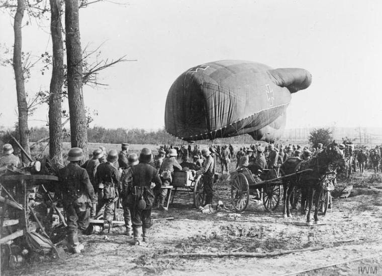 A German Observation Balloon Ready to Ascend