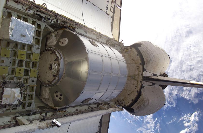 Multipurpose Logistics Module, Leonardo, Rests in Discovery's Payload Bay