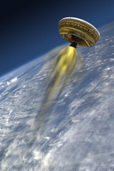 Artist's Concept of the Low-Density Supersonic Decelerator during test flight