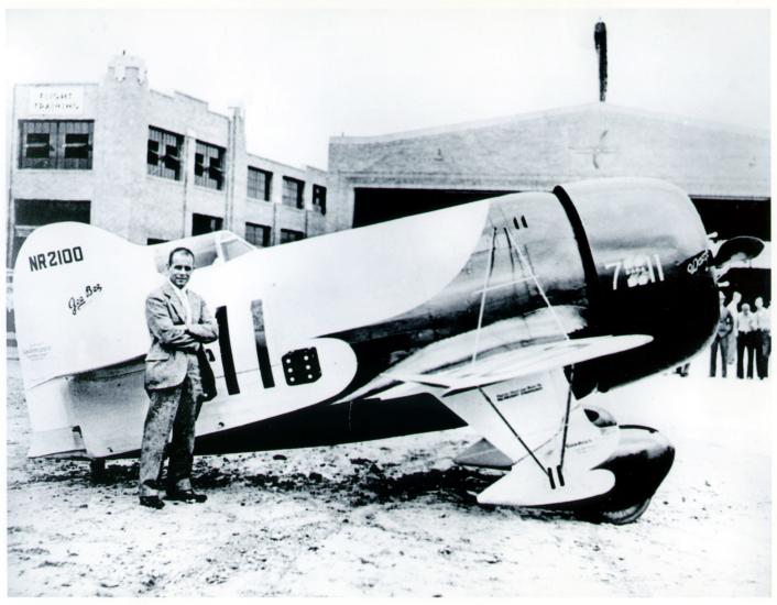 Doolittle Poses Beside Racer