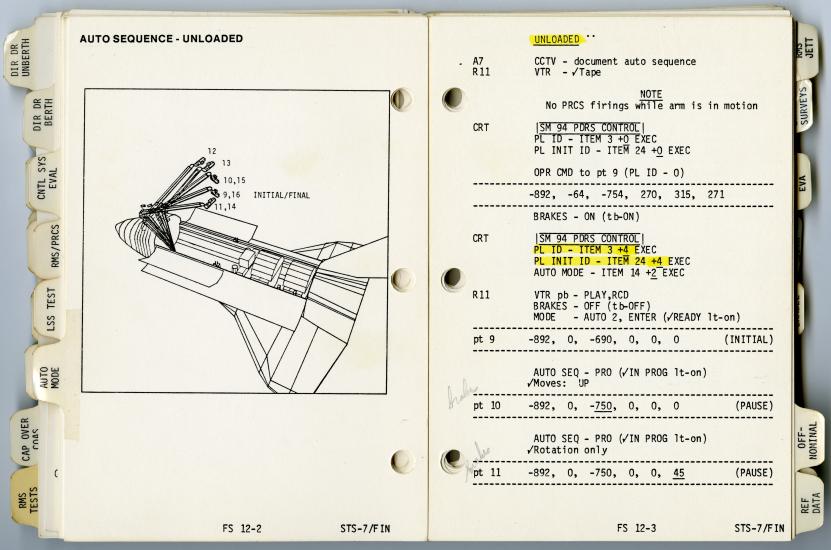 PDRS Ops checklist, Sally K. Ride Collection