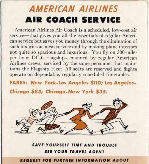 American Airlines Air Coach Service Brochure