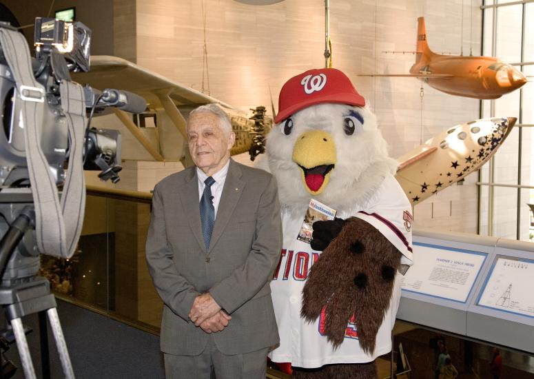 Don Lopez and Washington Nationals Mascot Screech