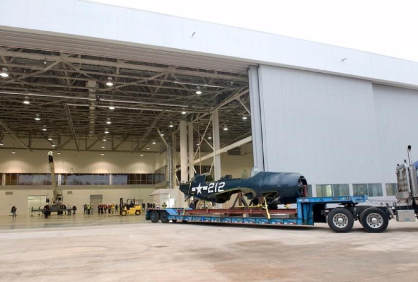 <i>Helldiver</i> Moves Into Mary Baker Engen Restoration Hangar