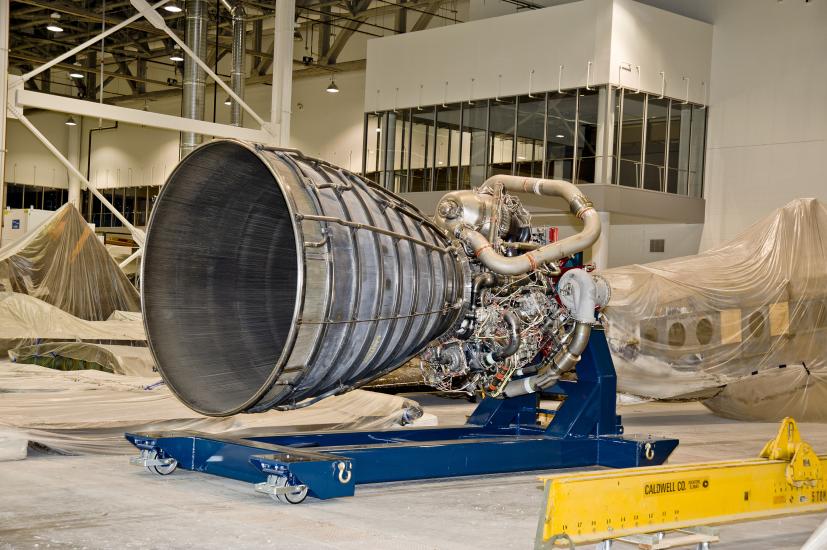 Space Shuttle Main Engine in the Mary Baker Engen Restoration Hangar