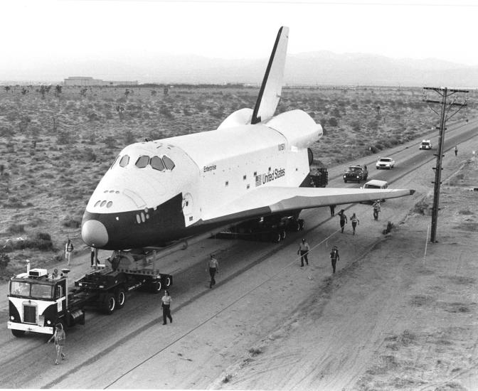 Space Shuttle Orbiter Enterprise Transferred to Edwards AFB