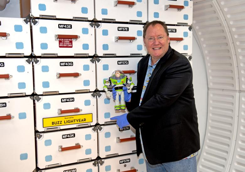 Buzz Lightyear and John Lasseter