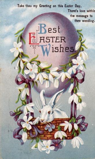 Easter Balloon Bunny Postcard