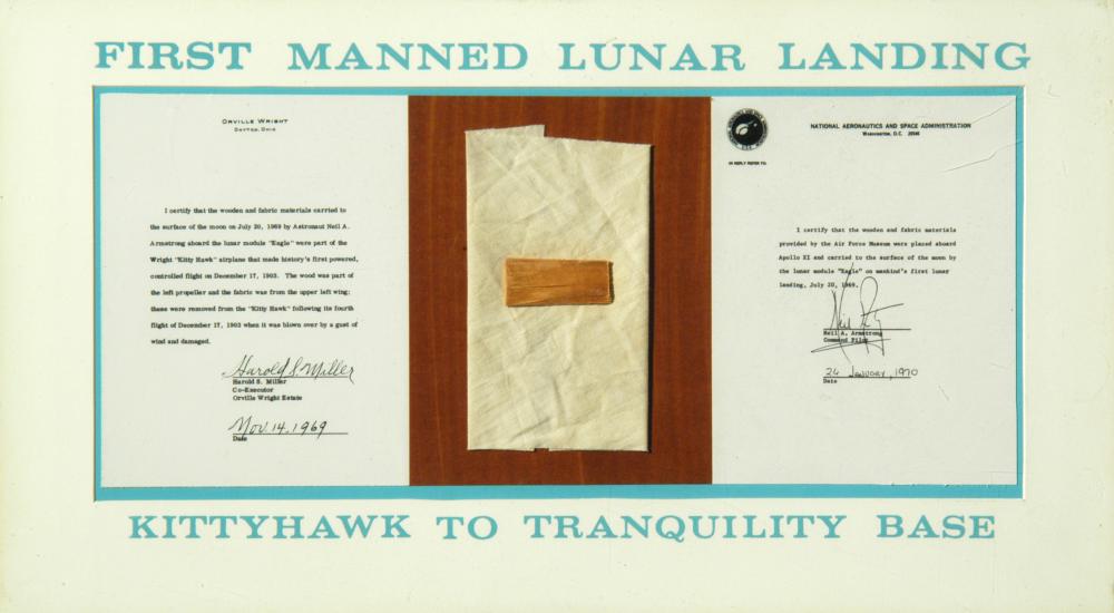 1903 Wright Flyer Fabric Taken to Moon Apollo 11