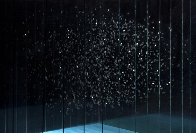 Three-dimensional glass sculpture of astronomical findings by the Kepler Observatory.