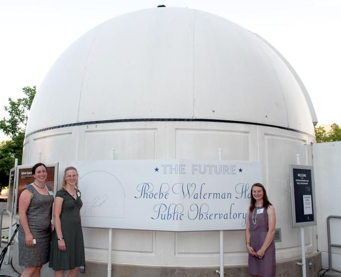 Astronomy educators outside the Phoebe Waterman Haas Public Observatory