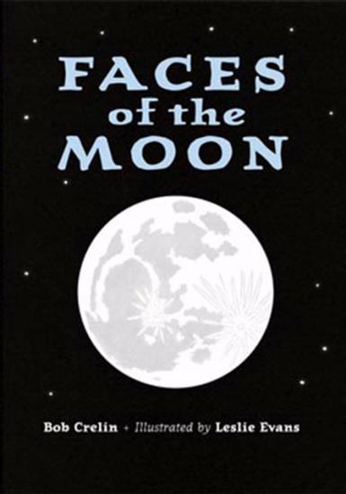 Book cover for a book about the Moon with an illustration of a full moon in space.