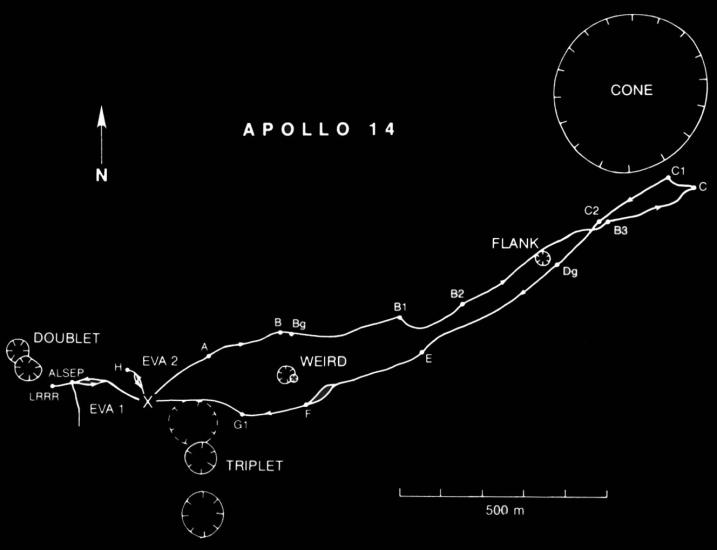 Apollo 14 traverse map