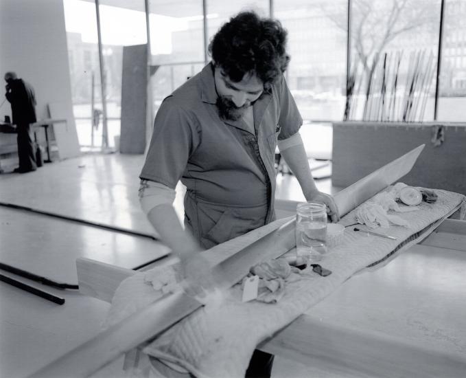 Restoration work on the 1903 Wright Flyer