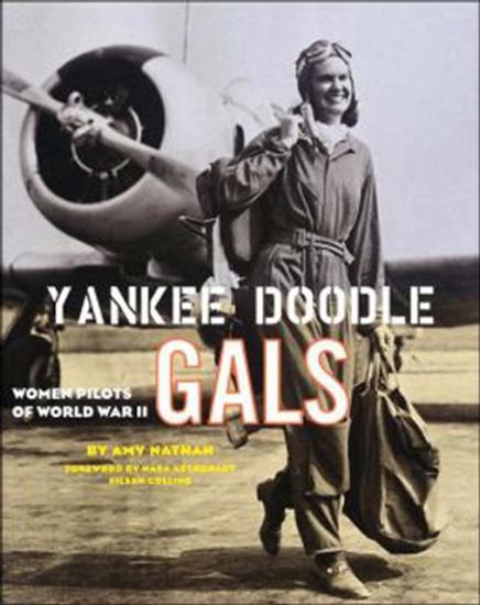 Book cover for a book about female pilots in World War II with a background of a woman in aviator gear walking away from a plane.