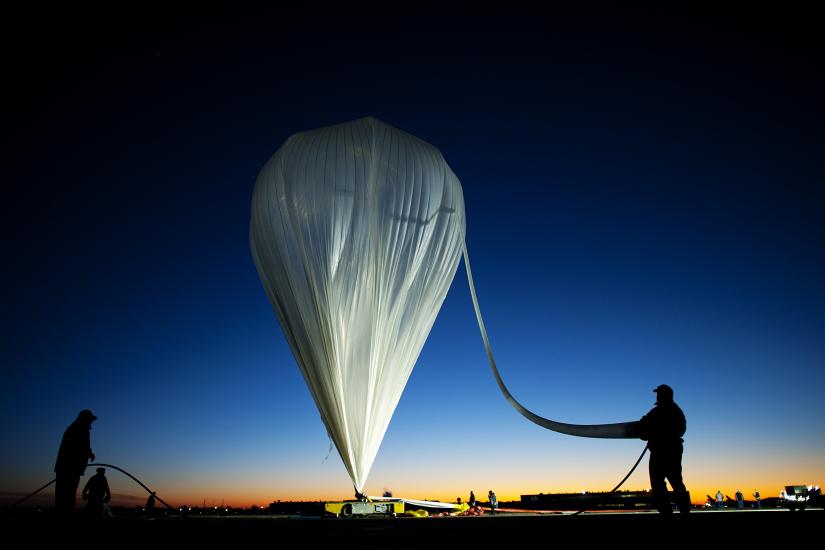 Launch of a test unmanned helium balloon.