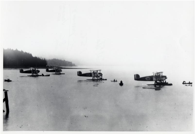 The Army Air Service installing floats