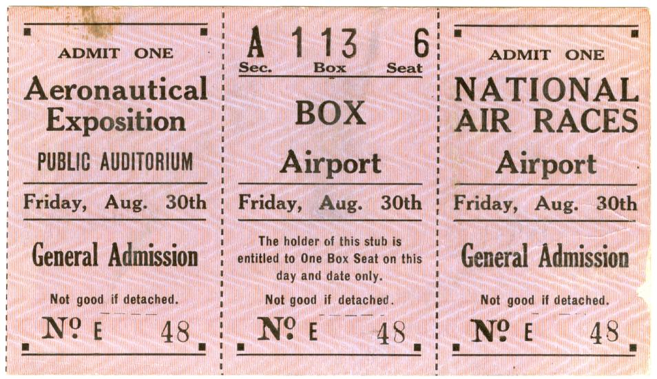 Admission Packet, 1935 National Air Races