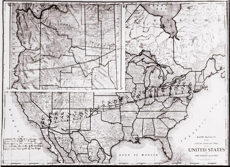 The Route of the First Transcontinental Flight