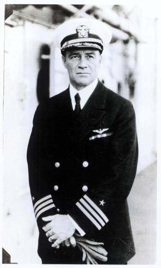 Kenneth Whiting, a white male, poses for a portrait wearing his U.S. Navy uniform.