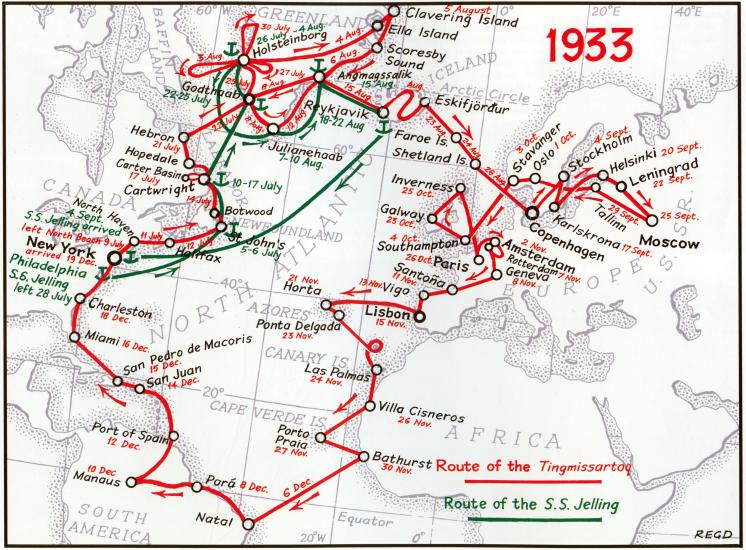 The Lindberghs’ 1933 Route