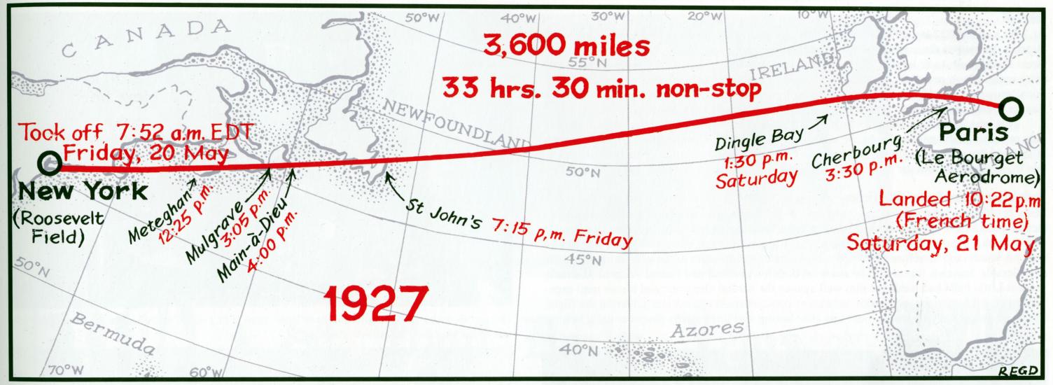 The Route of Lindbergh’s Transatlantic Flight