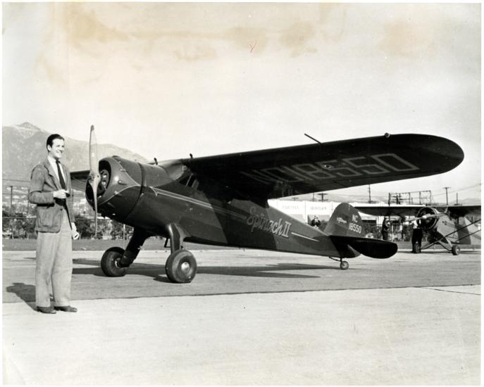 Actor Bob Cummings with his Cessna Airmaster