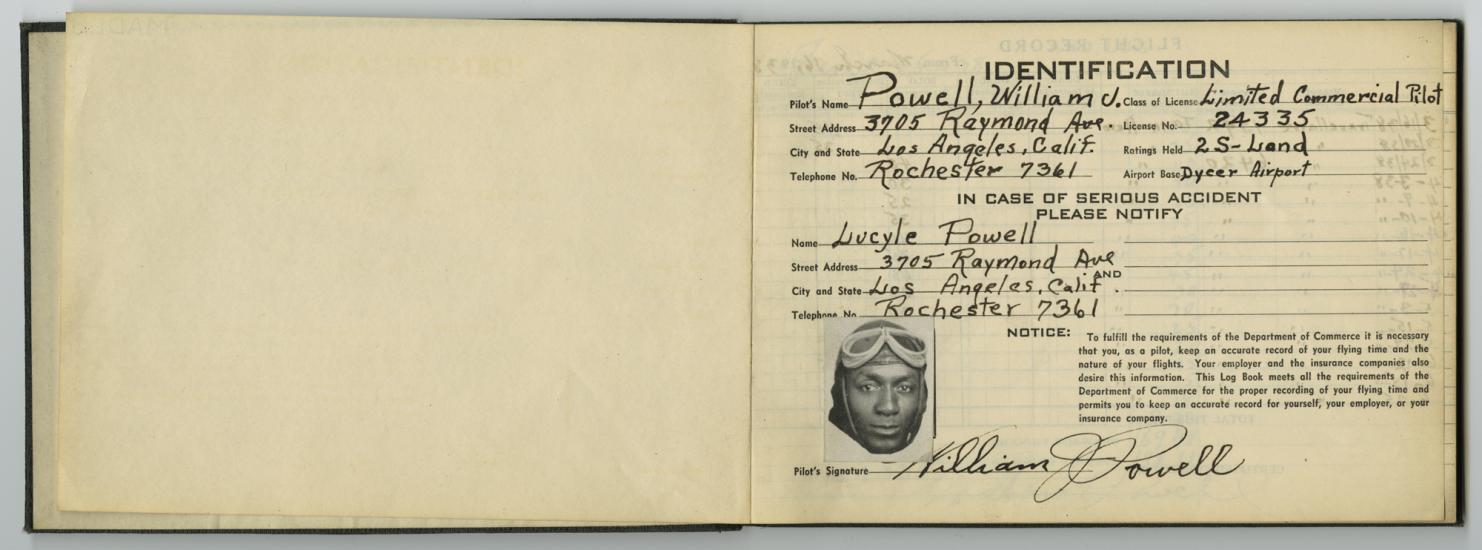 William Powell’s Flight Log