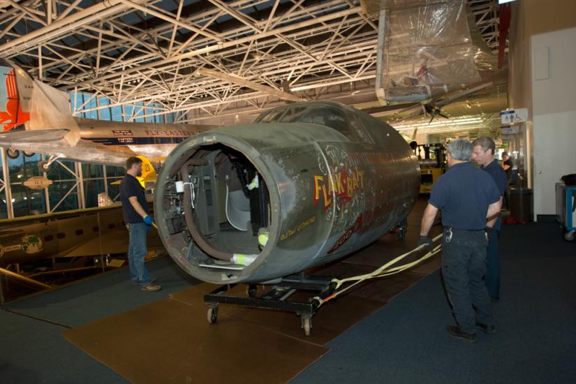 Moving the Martin B-26B Marauder <em>Flak-Bait</em>'s Forward Fuselage