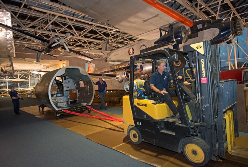 Moving the Martin B-26B Marauder <em>Flak-Bait</em>'s Forward Fuselage