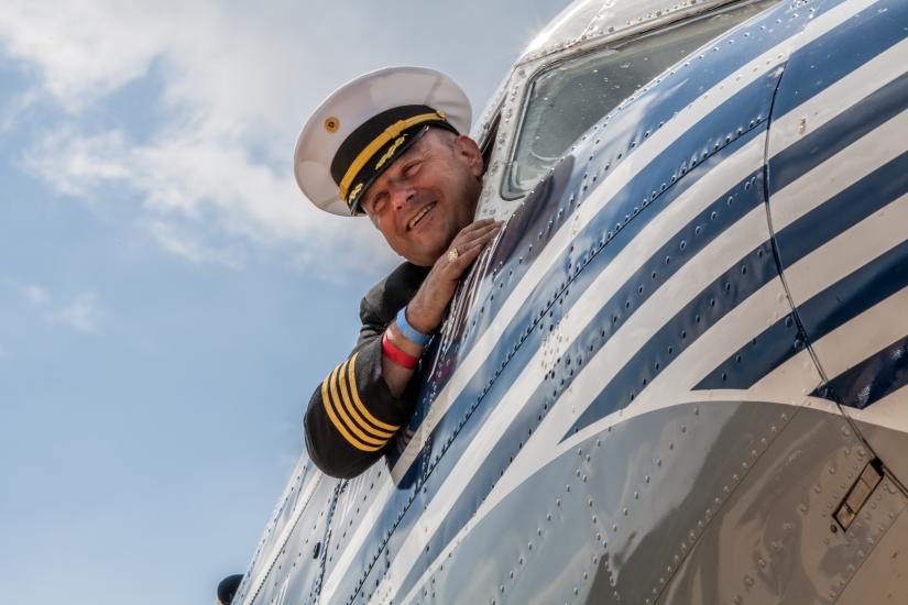 Douglas DC-3 Pilot at Become a Pilot Day 2014