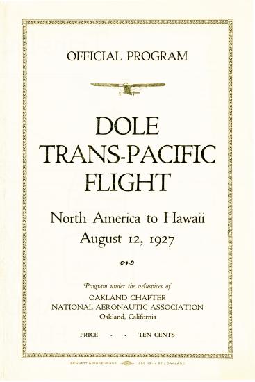 Dole Derby Program, Front