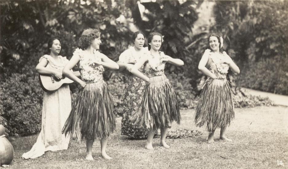 Hula Dancers and Musicians