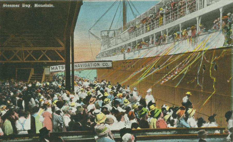 Steamer Day, Honolulu, Postcard